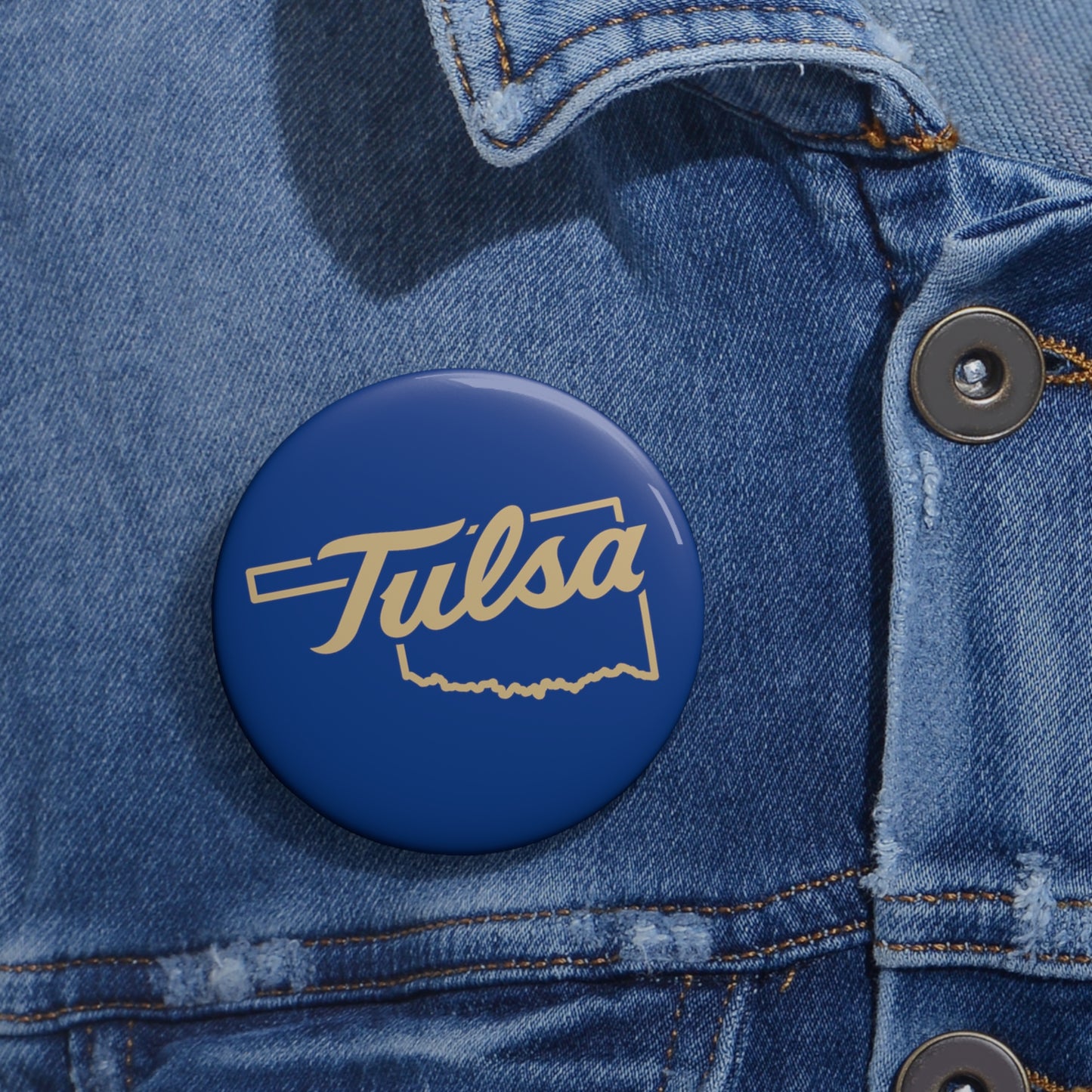 Tulsa Oklahoma Pin Button