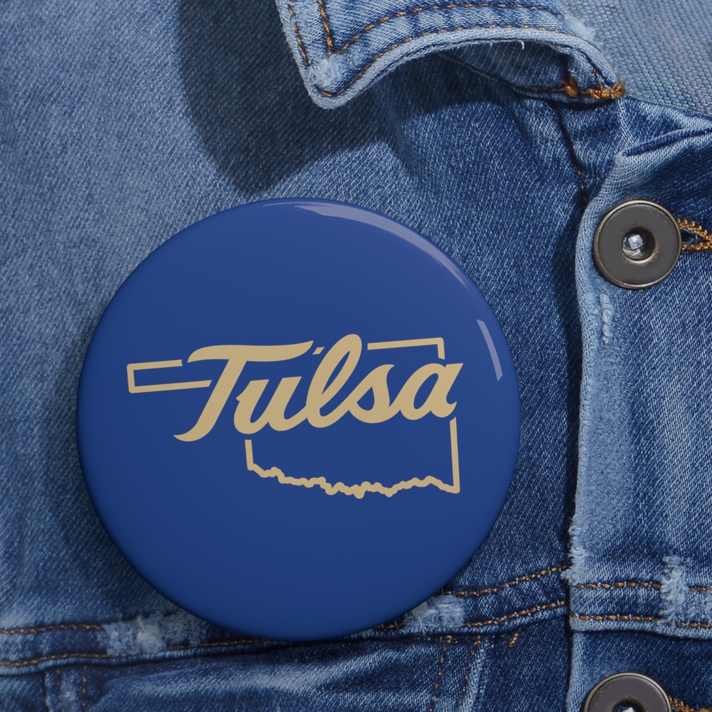 Tulsa Oklahoma Pin Button